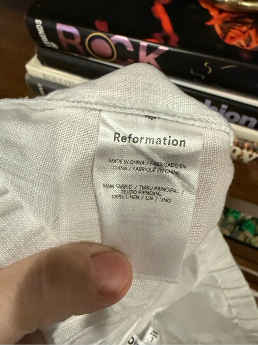 NWOT Reformation Olina Linen Pants - White